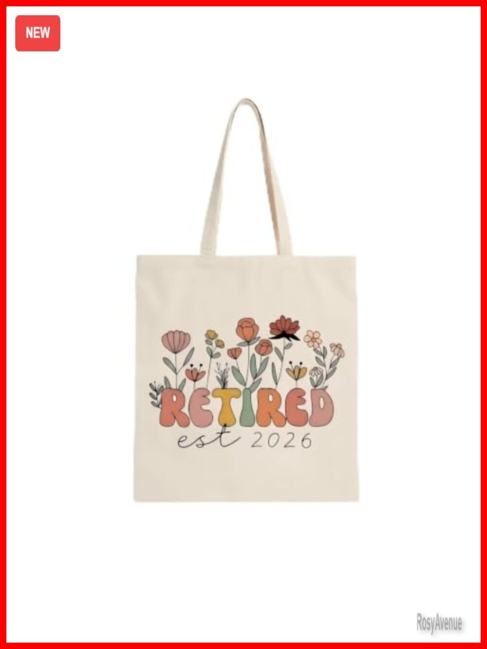 Canvas Tote Bag Retirement Gift EST 2026 Lightweight Handbag